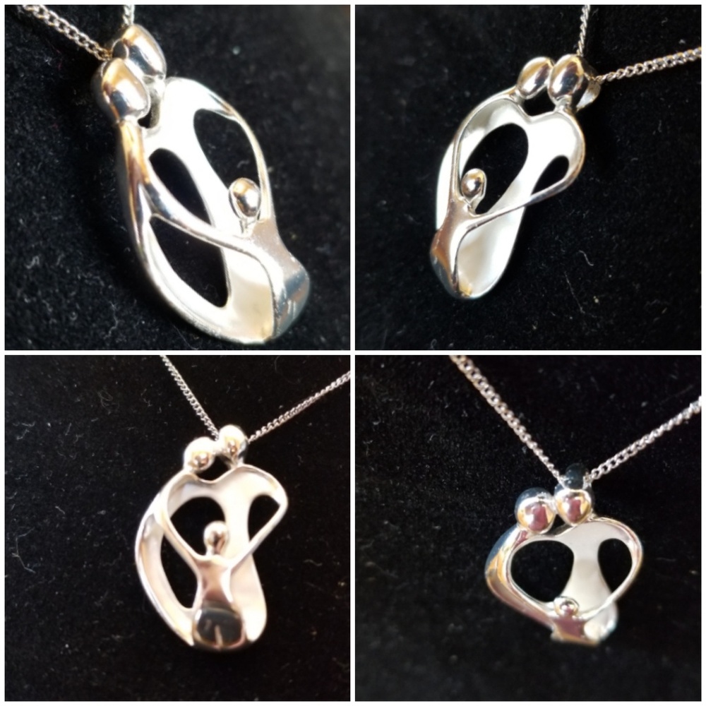 Sterling Silver "Family Love" Necklace 18" long - Picture 2 of 4